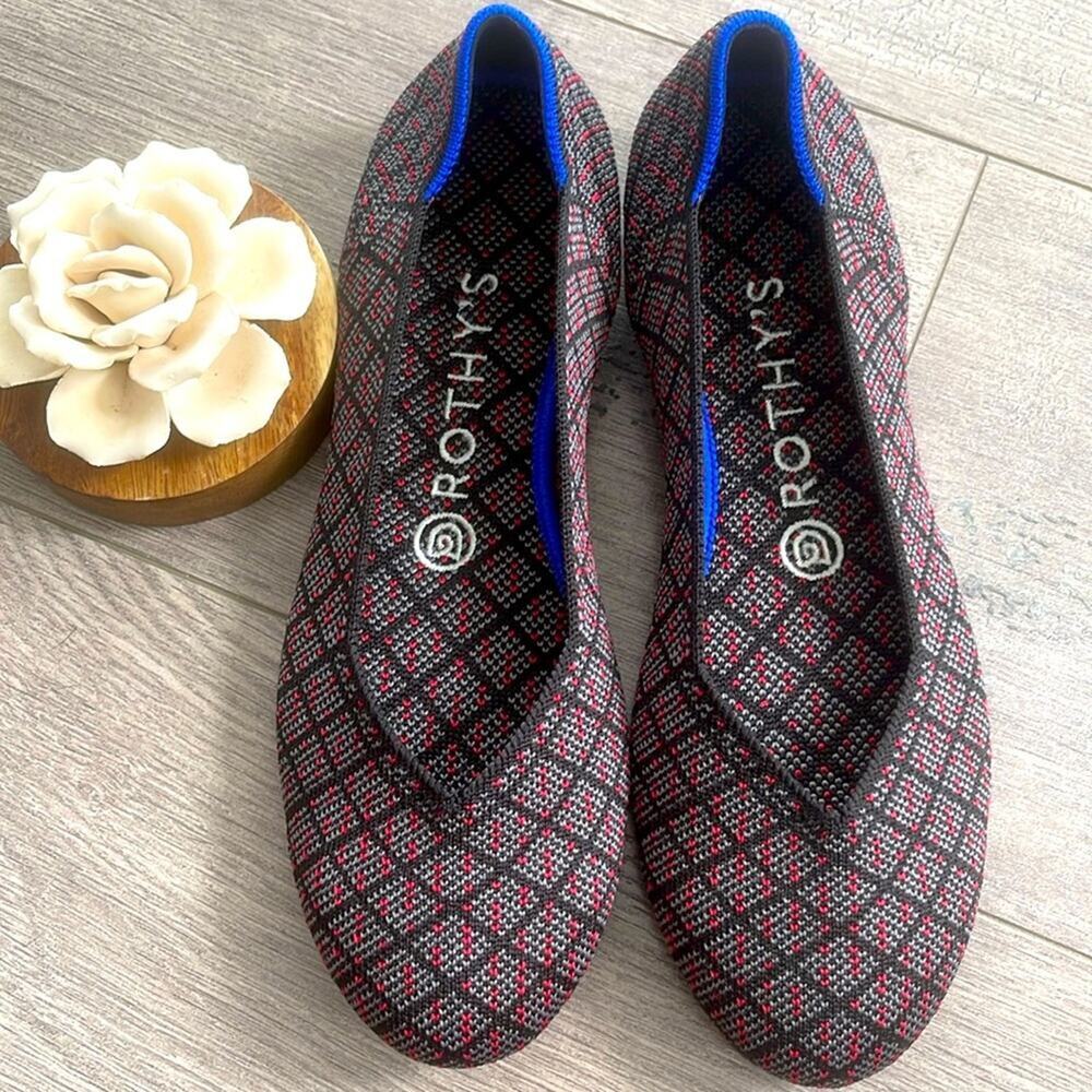 Rothy's charcoal diamond size 7 round toe Women's Flats shoes
